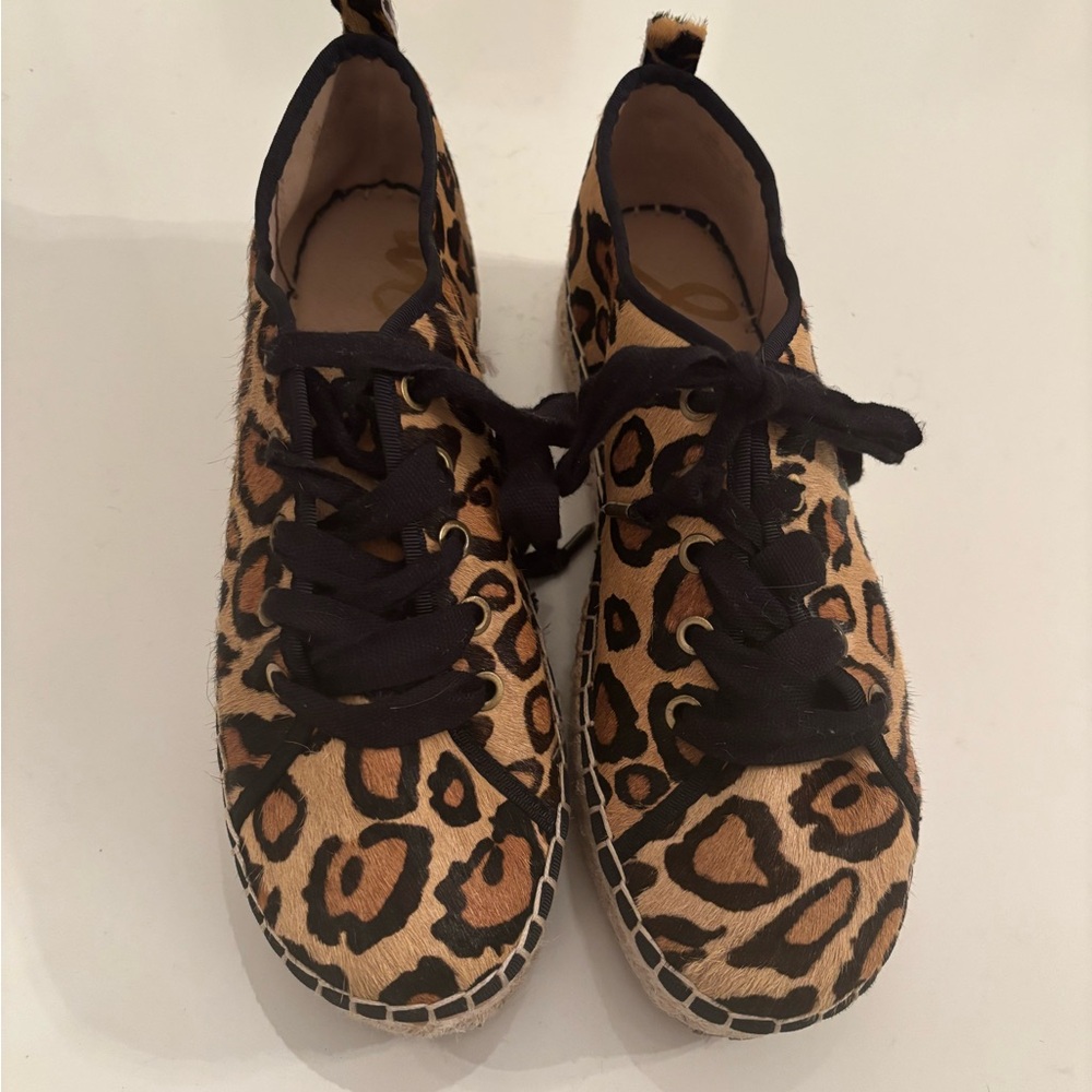 Sam Elderman calf hair leopard Espadrilles
